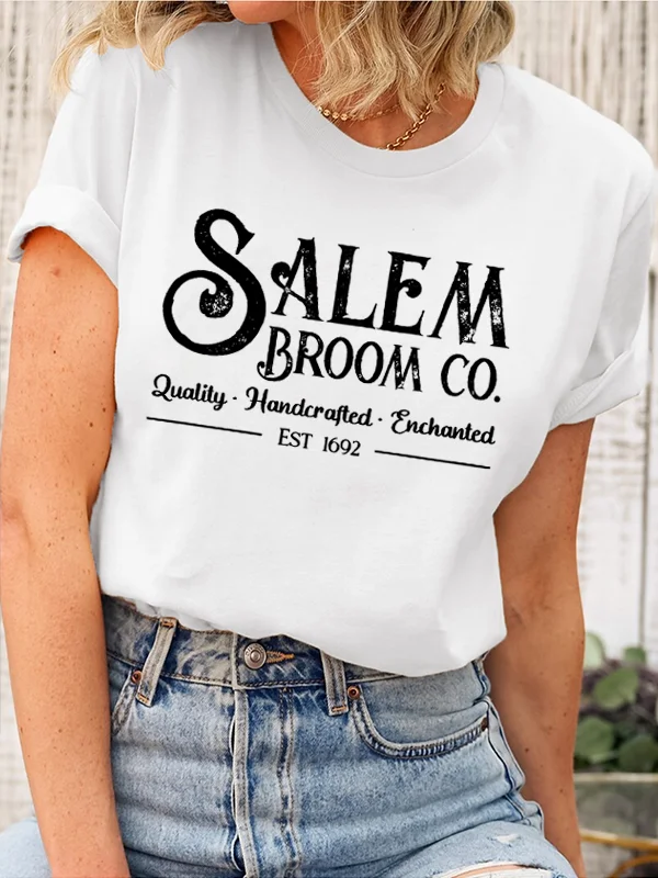 Женская футболка с винтажным слоганом Salem Broom Co Retor, модная повседневная уличная женская рубашка, модная комфортная праздничная футболка для девочек
