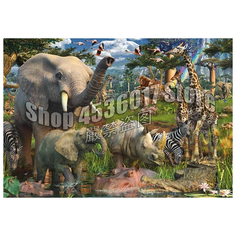 Животное слон носорог 5D Diy Алмазная Живопись Наборы для вышивки крестом Полная Алмазная Вышивка Мозаика Искусство домашнего Декора