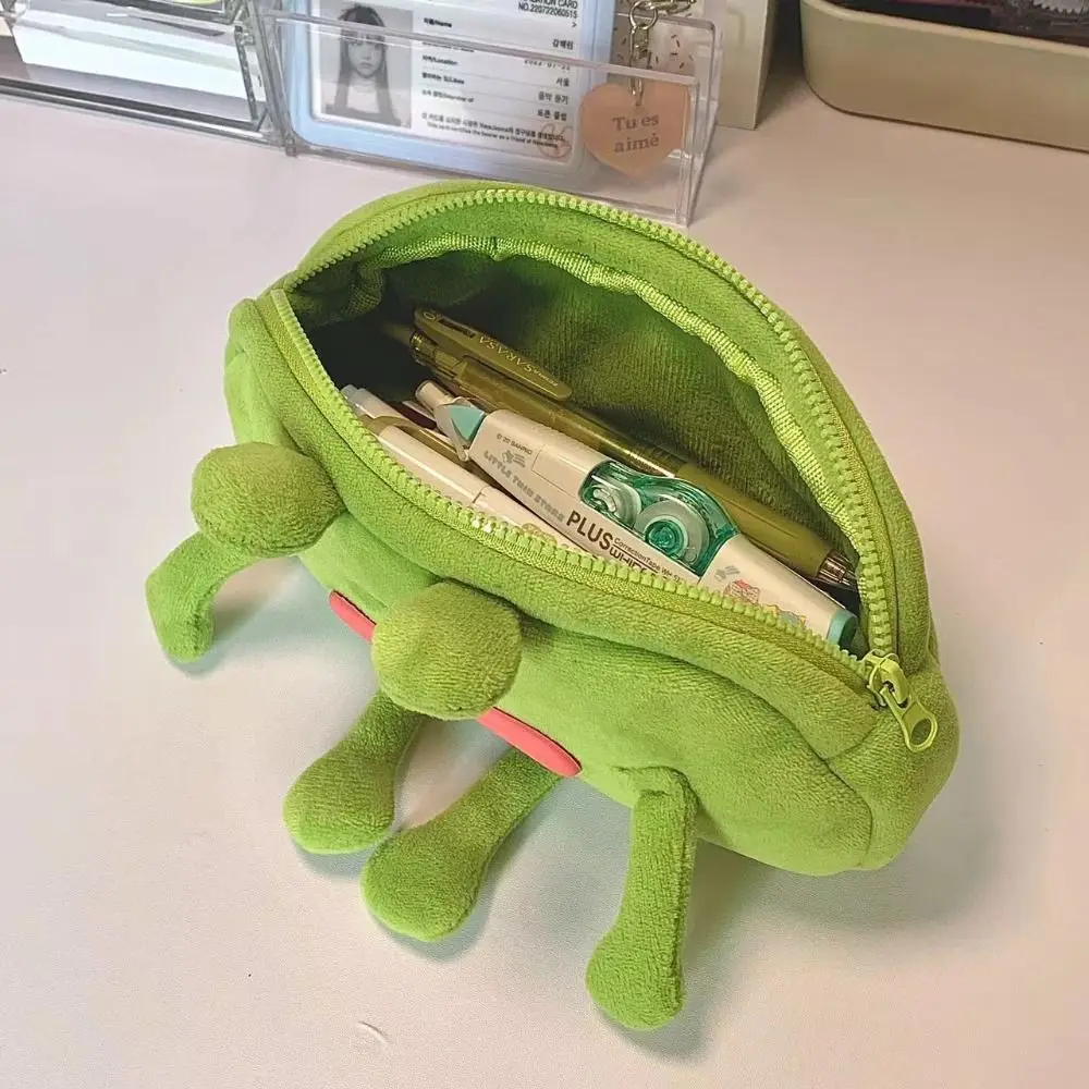 Забавная сумка для карандашей в виде лягушки, новая креативная коробка для канцелярских принадлежностей большой емкости, плюшевая сумка для хранения школьных принадлежностей