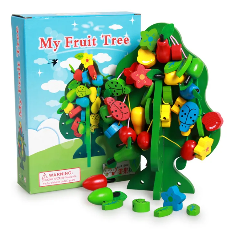 [Забавные] Красочные многофункциональные елочные игрушки из деревянных бусин, развивающие Деревянные Игрушки для рождественской елки, бусины для животных, фрукты, игрушки Монтессори
