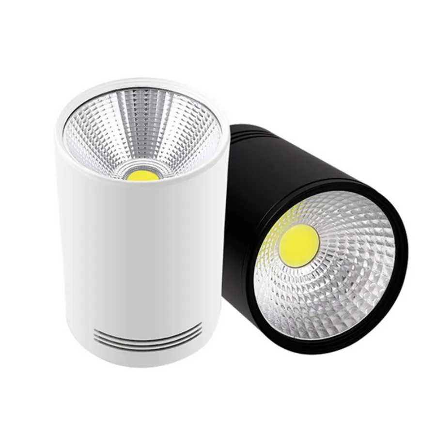 Затемняемый светодиодный Потолочный светильник Downlight spotlight черный белый COB 5W10W15W20W переменного тока 110-220 В Открытого типа Домашнего коммерческого освещения
