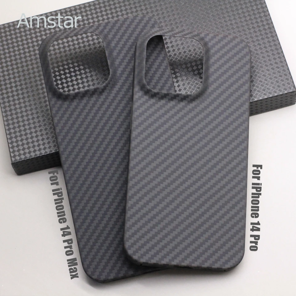 Защитный чехол Amstar из чистого углеродного волокна для iPhone 14 13 Pro Max 13 Mini 14 Plus, ультратонкая твердая обложка из делового арамидного волокна