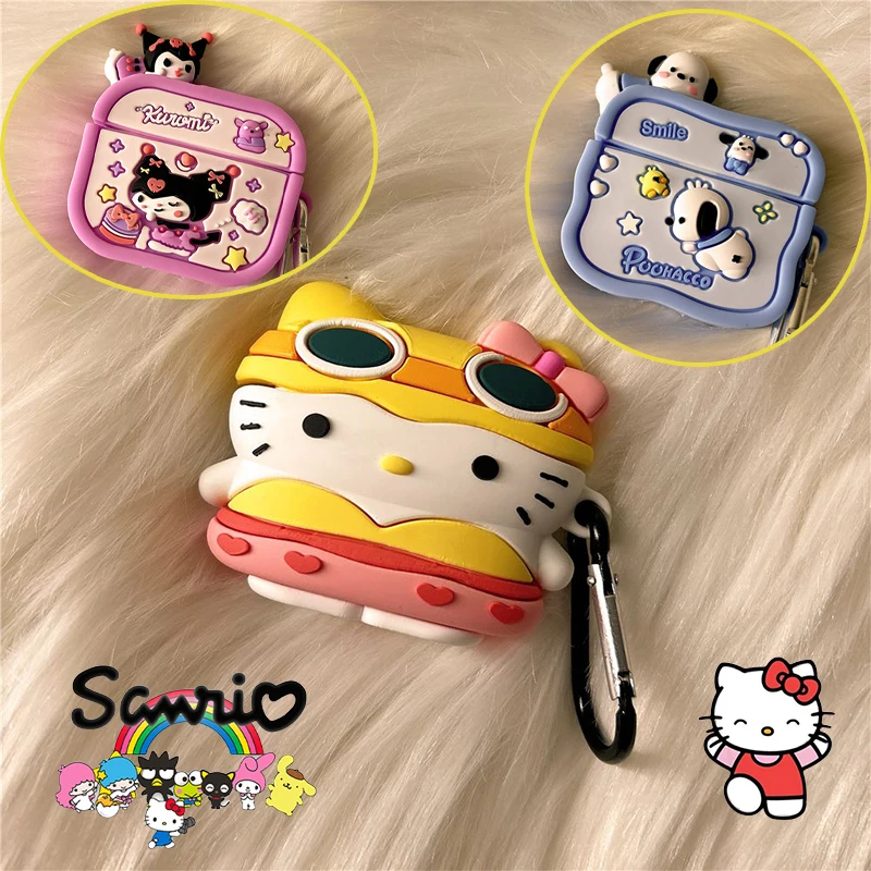 Защитный Чехол Sanrio Hello Kitty для Apple AirPods 1 2 3 Pro Pochacco Милый Чехол Для наушников Bluetooth Зарядная Коробка Защитный Чехол