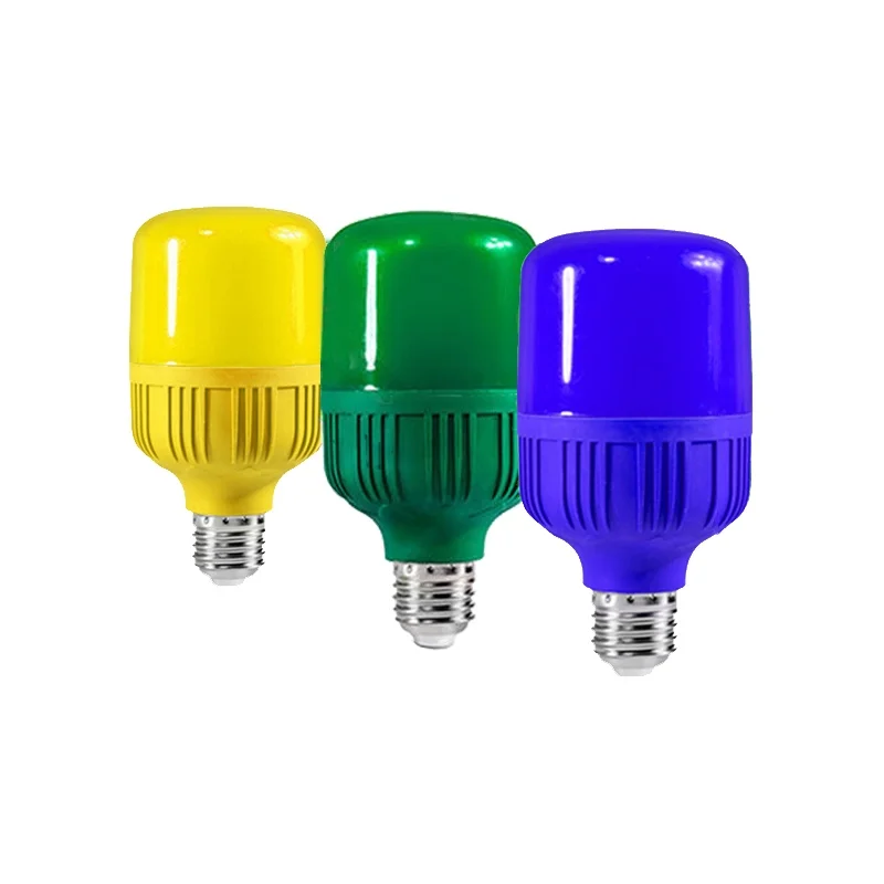Зеленый Синий Желтый Светодиодная лампа высокой мощности E27 220V 5W 10W 15W 20W 30W Прожектор высокой яркости