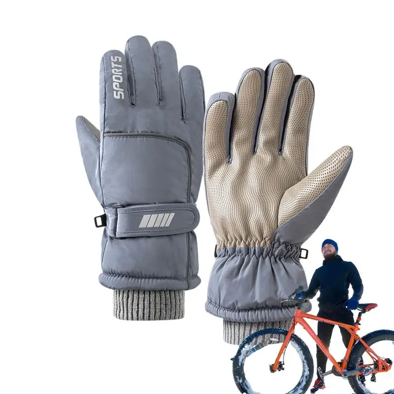 Зимние водонепроницаемые мужские перчатки, Ветрозащитная Спортивная рыбалка, вождение мотоцикла с сенсорным экраном, Лыжные нескользящие Теплые велосипедные женские перчатки