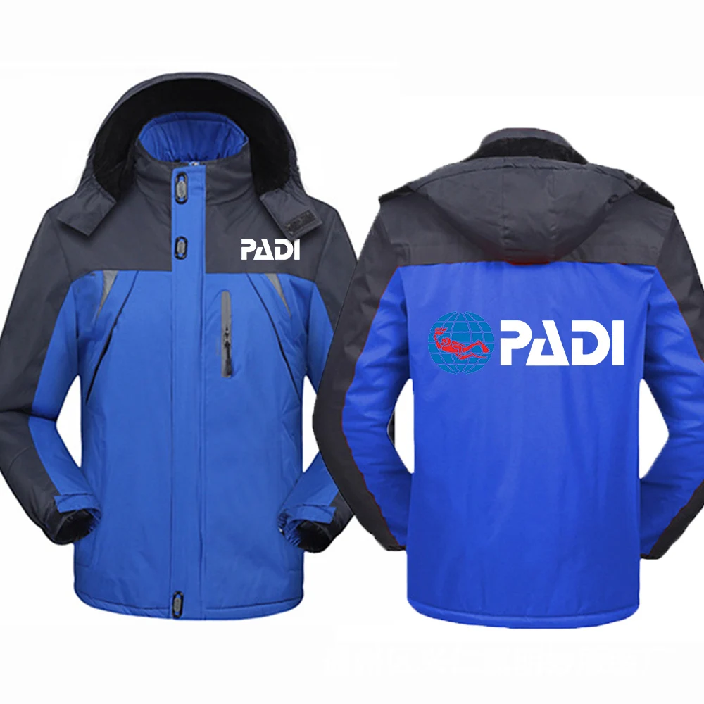 Зимняя мужская ветровка Padi для дайвинга 2023, теплая, с бархатной подкладкой, повседневная куртка-ветровка
