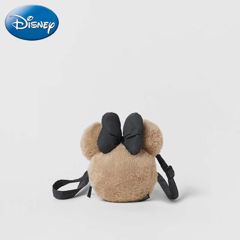 Зимняя новинка Disney, плюшевая сумка через плечо с Минни цвета хаки, мини-мини-детская мягкая сумка через плечо для малышей, милая маленькая сумка для девочек