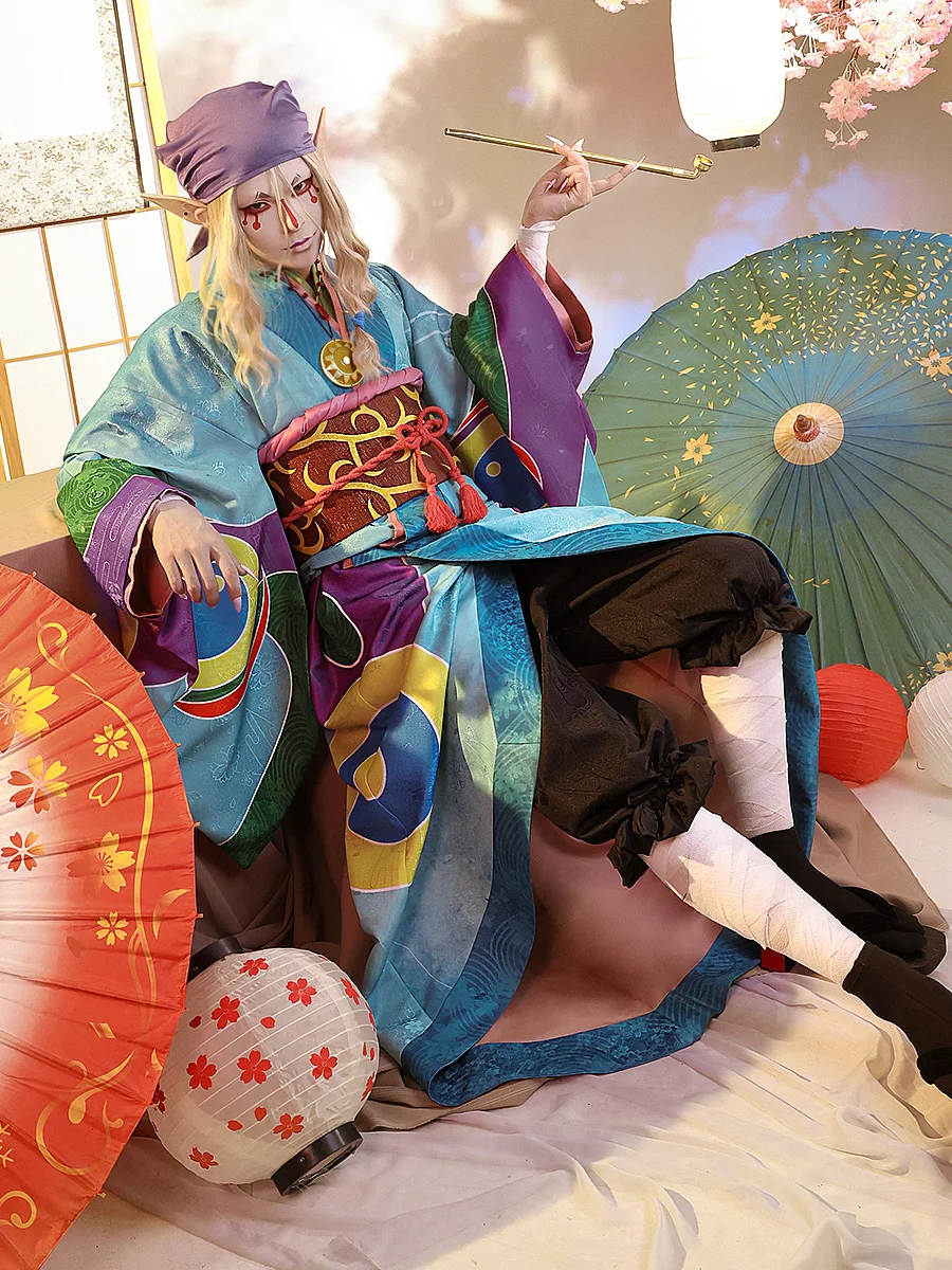 Игра Onmyoji Mononoke Косплей Костюм Продавца наркотиков В стиле кимоно Мужская одежда для ролевых игр Размеры S-L