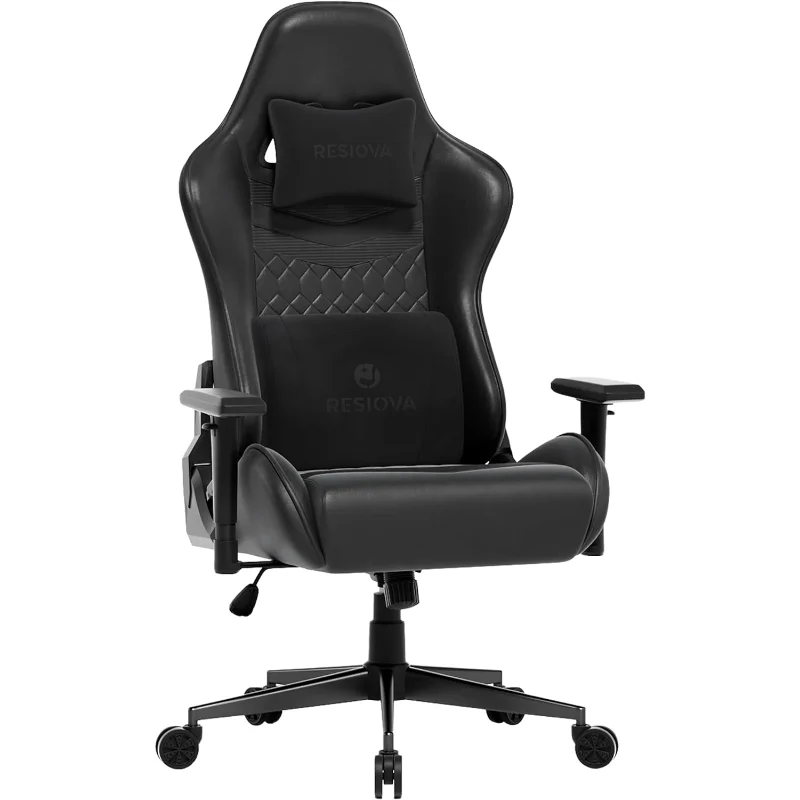 Игровое кресло resiova для взрослых, эргономичный офисный компьютерный стол для гонок, геймер с высокой спинкой, бархатным подголовником и