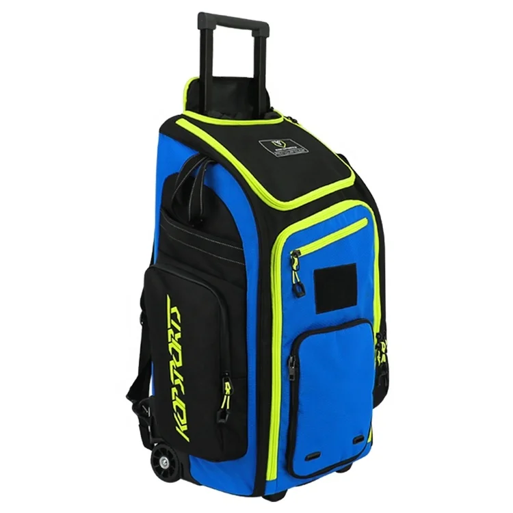 Изготовленная на заказ водонепроницаемая сумка для крикета с отделением для обуви на колесиках-тележке