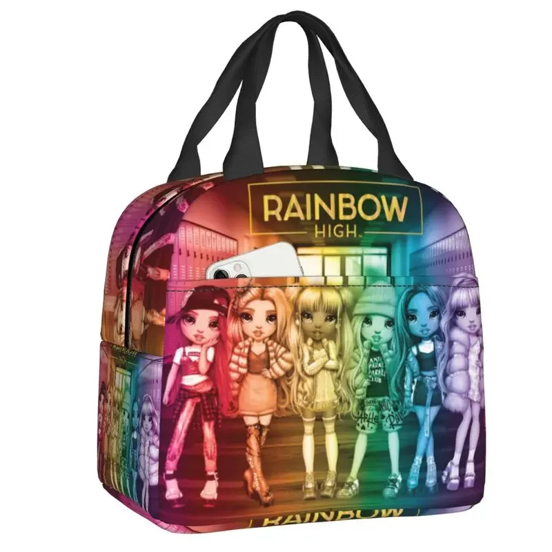 Изолированная сумка Rainbow High Group для кемпинга и путешествий, анимированный термоохладитель, ланч-бокс, женские и детские сумки-тоут, контейнеры для еды