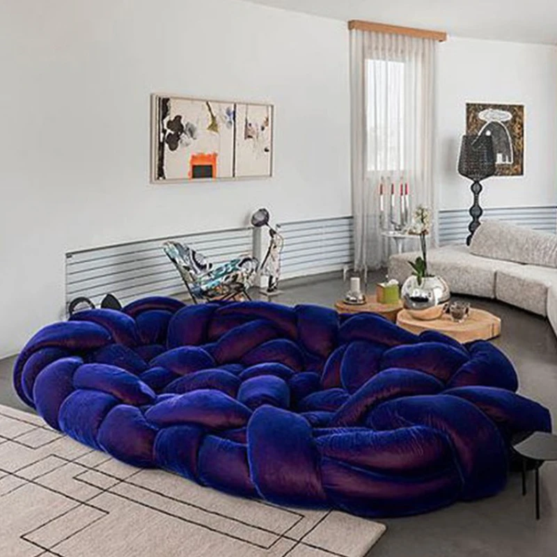 Итальянская минималистичная гостиная Тканевый диван Дизайнерский диван Python Модель комнаты Комбинация размеров лобби Вилла Новинка