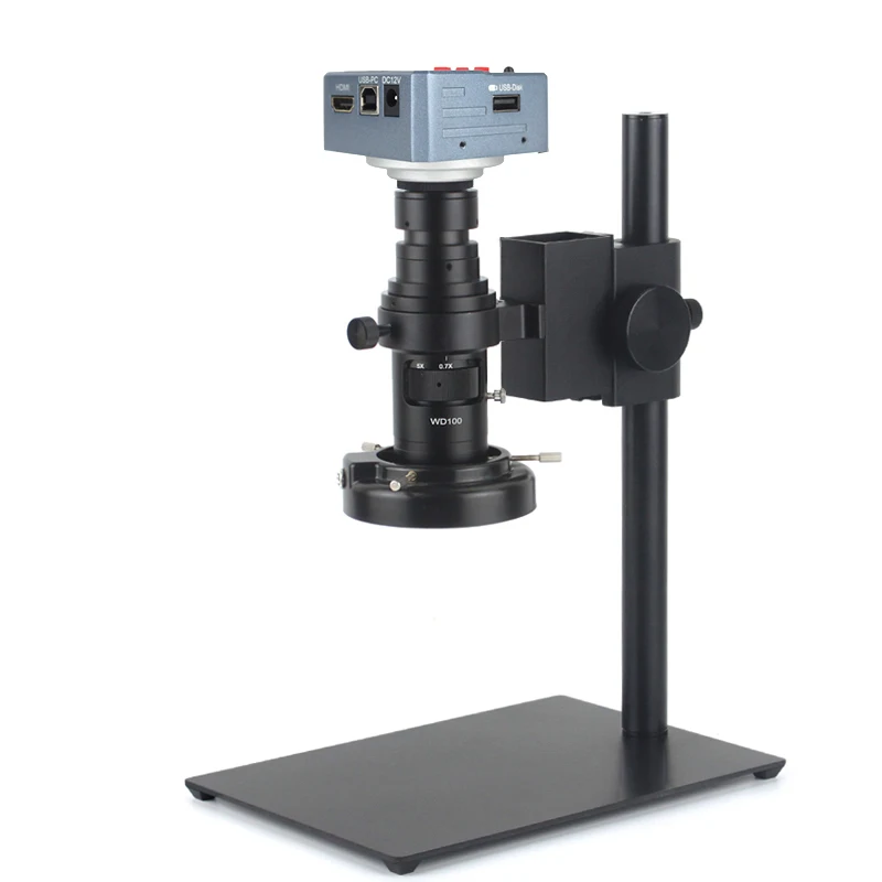 Камера для микроскопа Full HD 4K 60FPS 1080P с объективом WD100 200X C-Mount Промышленный электронный цифровой микроскоп для ремонтной пайки