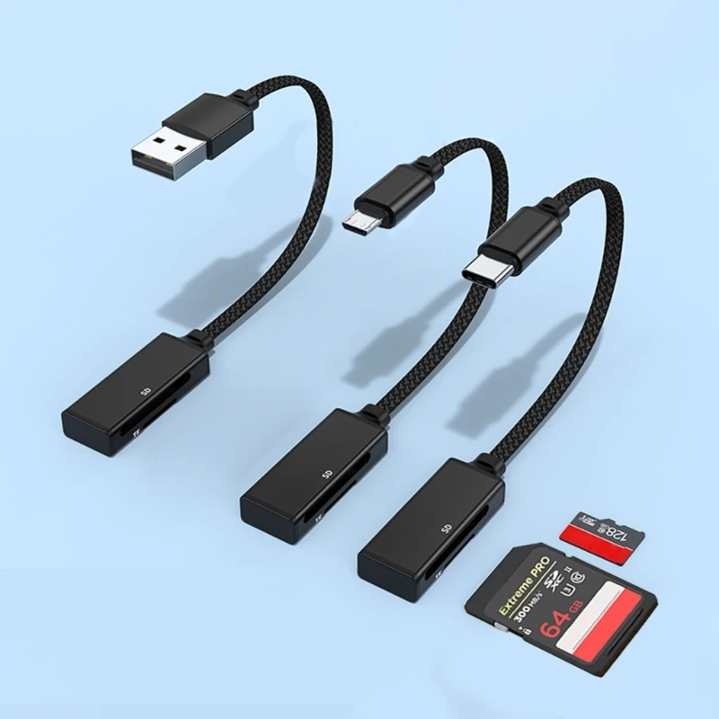 Кард-ридер 2 в 1 Универсальный Кард-Ридер USB Type C Micro USB Высокоскоростной Считыватель Карт Памяти Convertert для Телефонов