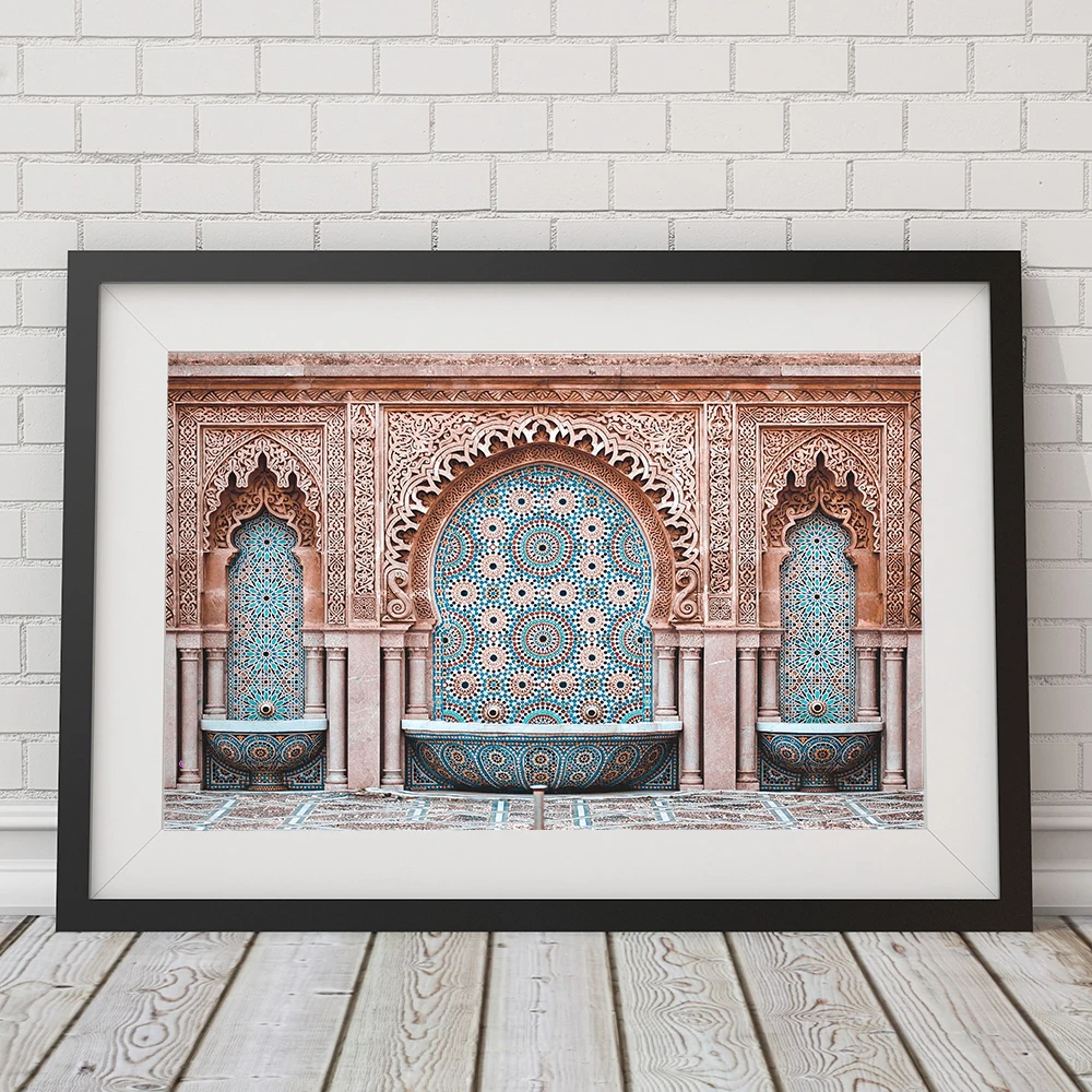 Картины с марокканской архитектурой для домашнего декора, церковные картины для интерьера, Безрамные настенные принты, современный скандинавский декор для дома