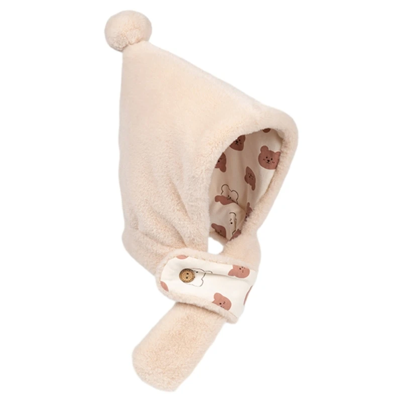 Кепка-капот, шарф, зимняя шапка, шейный платок для мальчика, девочки, Утолщенная шапка для новорожденных