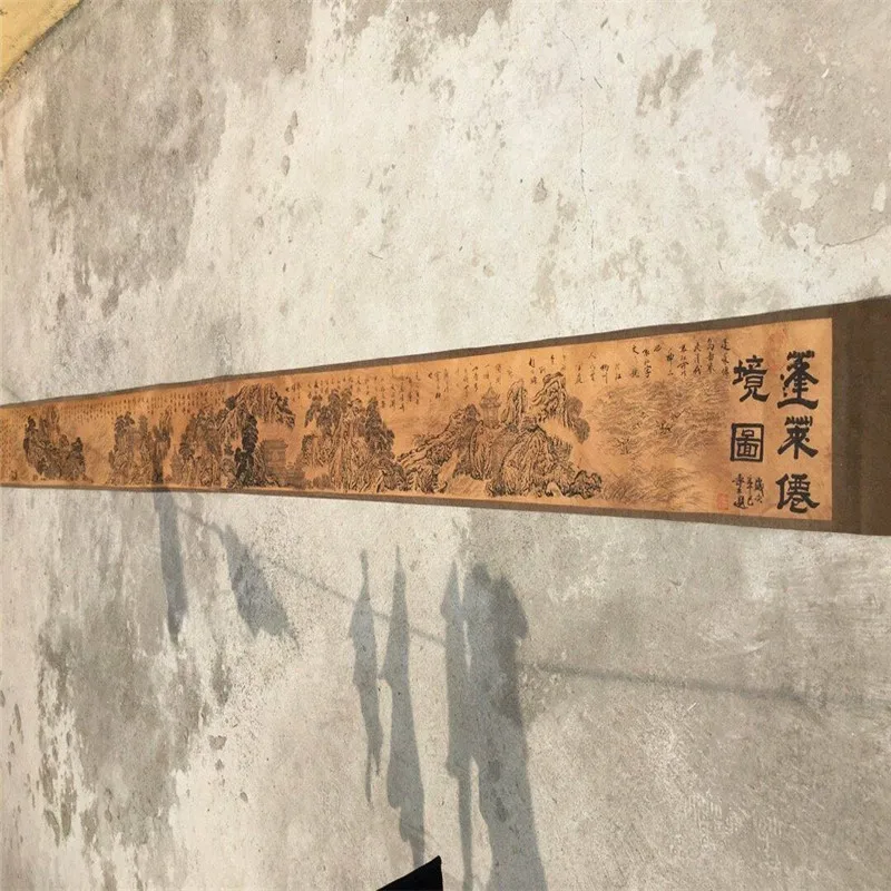 Китай Древняя рисованная бумага, рисование рисунков, Рисование с длинными свитками, Страна чудес Пенглай