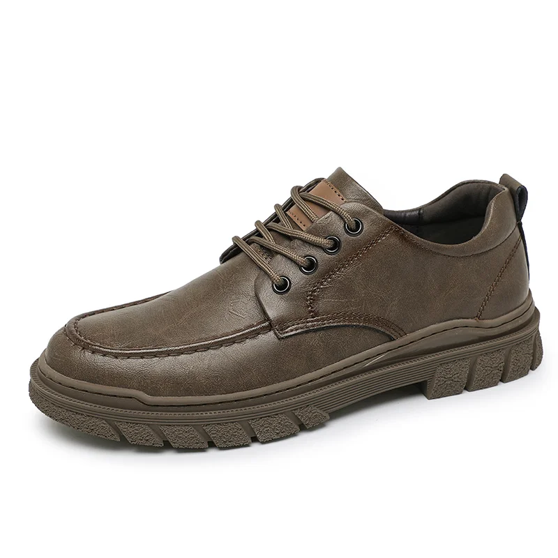 Классическая мужская повседневная обувь из натуральной кожи в стиле ретро, оксфордские туфли на толстой подошве, обувь на шнуровке, мужская уличная спортивная обувь в английском стиле