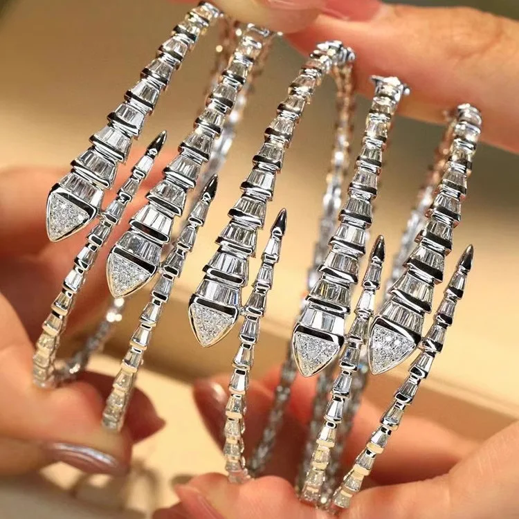 Классические браслеты из стерлингового серебра 925 пробы в форме змеи для женщин, креативные аксессуары для рук серебристого цвета, женские украшения в подарок