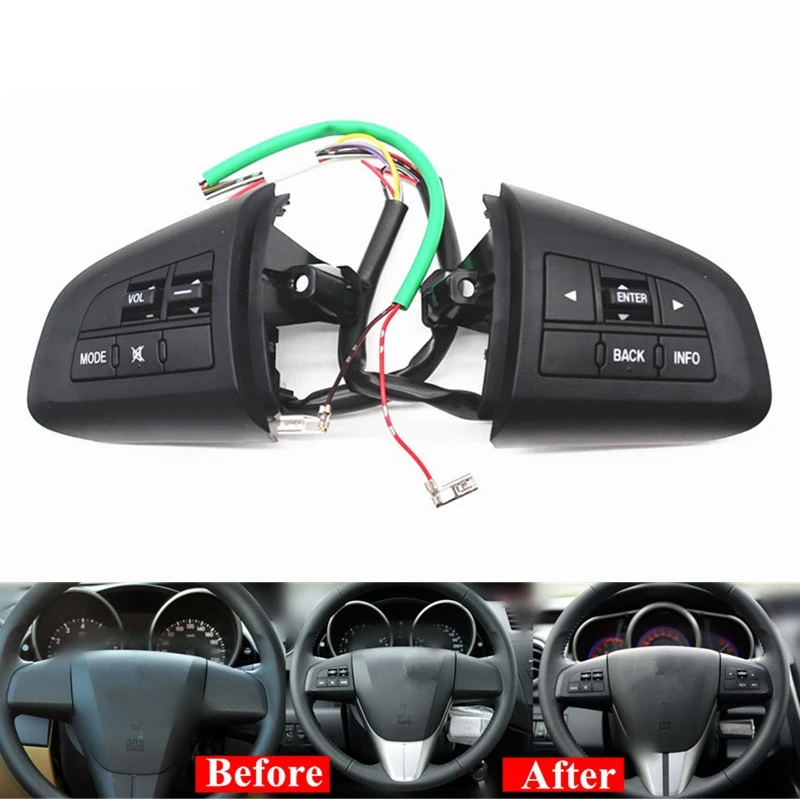 Кнопка включения рулевого колеса автомобиля, переключатель круиз-контроля, кнопка звука для Mazda 3 2010 Cx-5 Cx-7