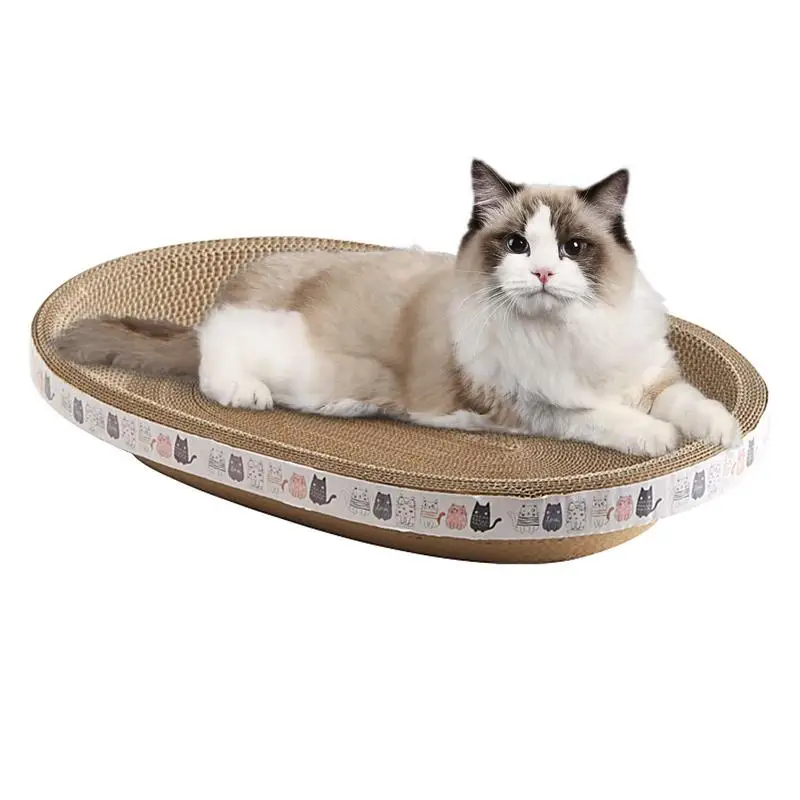 Коврик для кошачьей царапины овальной формы высокой плотности, картон для кошачьей царапины, мебель для кошек, когтеточки для домашних кошек