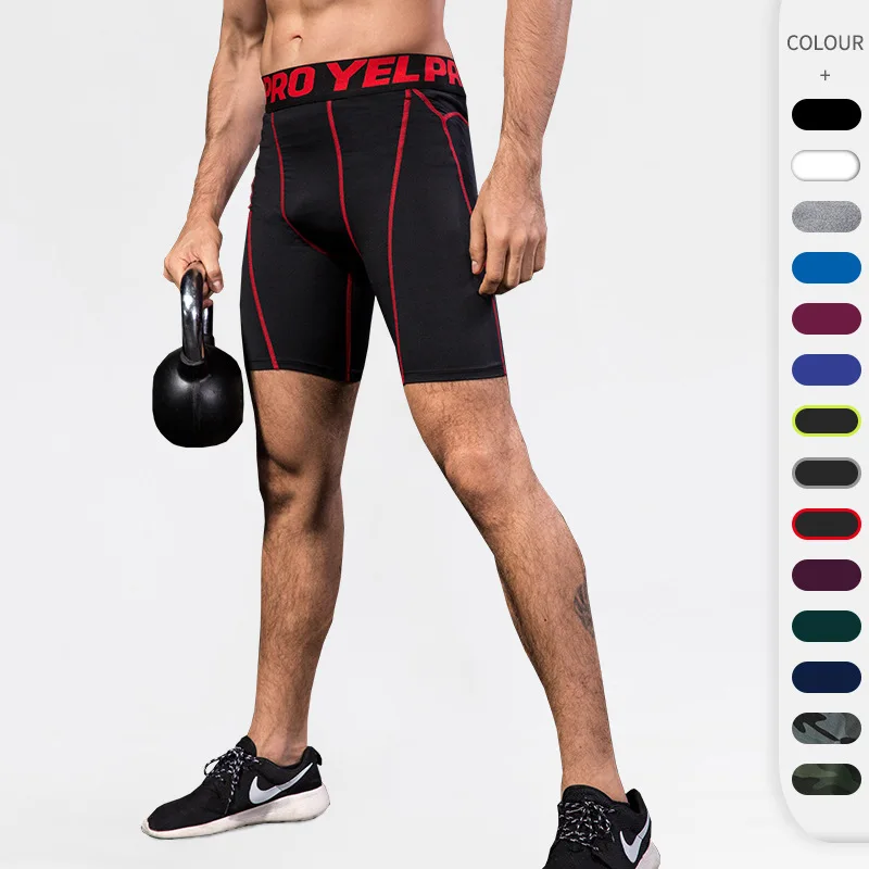 Колготки для бега, мужские компрессионные брюки, леггинсы, мужские обтягивающие спортивные шорты для бега Pro Fitness, быстросохнущие эластичные шорты