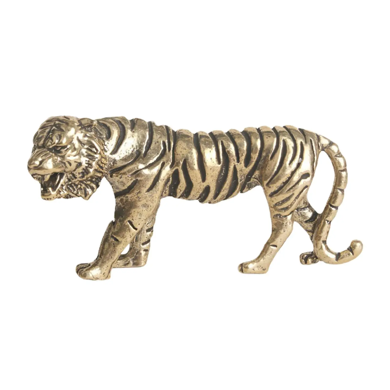 Коллекционная медная фигурка тигра, Ретро Бизнес-подарок, мини-скульптуры тигра для книжной полки, письменного стола, домашней столовой