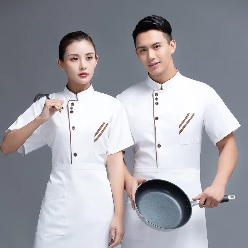 Комбинезон шеф-повара, мужская осенне-зимняя одежда с коротким рукавом, дышащая, тонкая, с длинным рукавом, высококлассная кухня шеф-повара отеля в китайском стиле