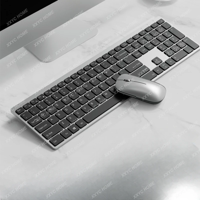 Комплект беспроводной клавиатуры и мыши Bluetooth, механический ноутбук, офисная Беззвучная перезаряжаемая мышь с ключом