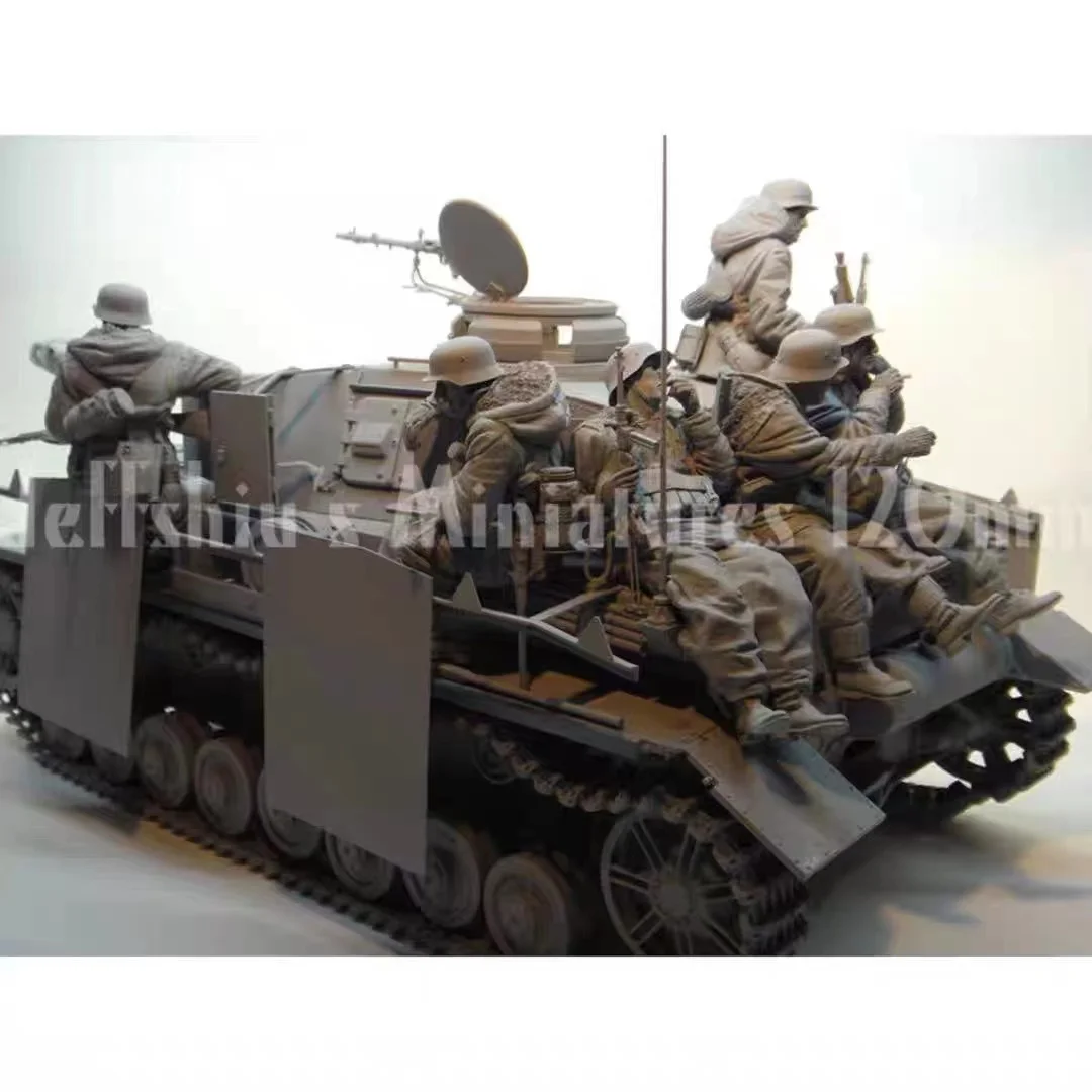 Комплект моделей GK из смолы 1/16, военная тематика, (6 человек без танка) в разобранном и неокрашенном виде 497C