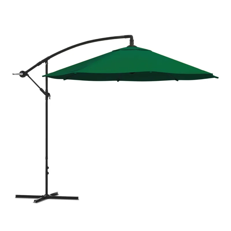 Консольный зонт для патио, 10 футов. Алюминиевый, Легко заводящийся зонт Hunter Green patio для пляжа