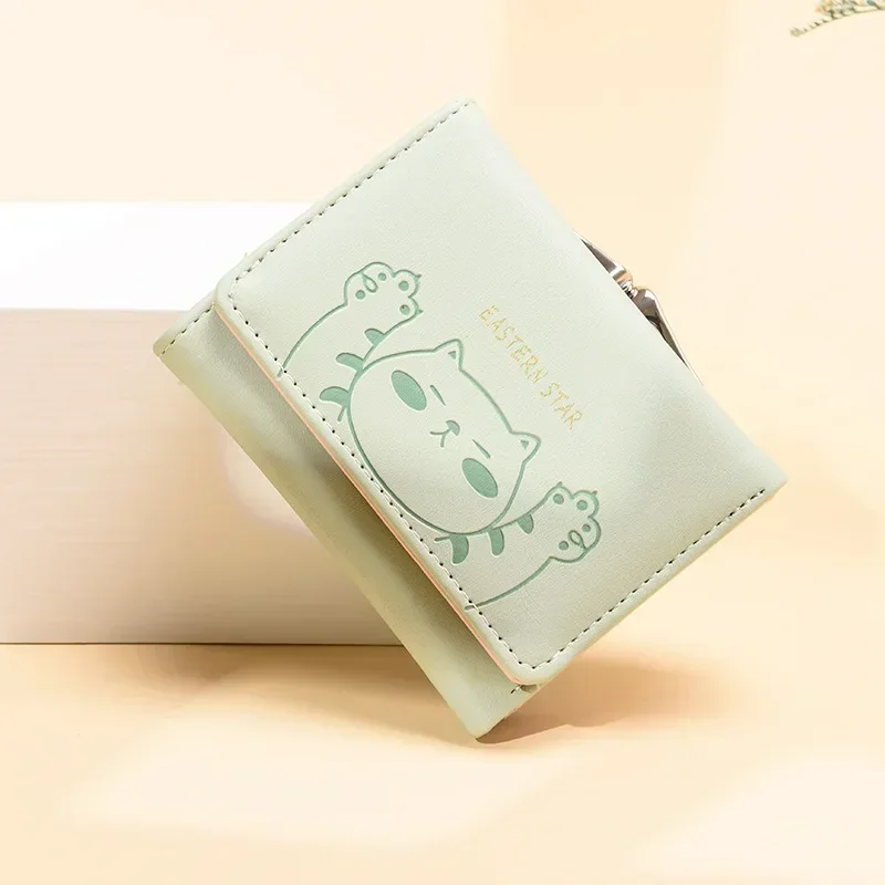 Корейская версия милого женского кошелька, складного студенческого кошелька с несколькими картами Cat, Instagram, молодежный кошелек с нишевым дизайном
