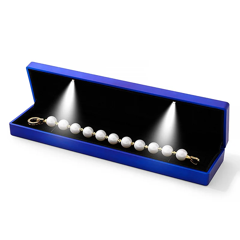 Коробка для браслетов со светодиодной подсветкой, окрашенная в восемь цветов, оптовые продажи светодиодных прожекторов, коробка с длинной цепочкой, в наличии длинная яркая светящаяся коробка с длинной полосой