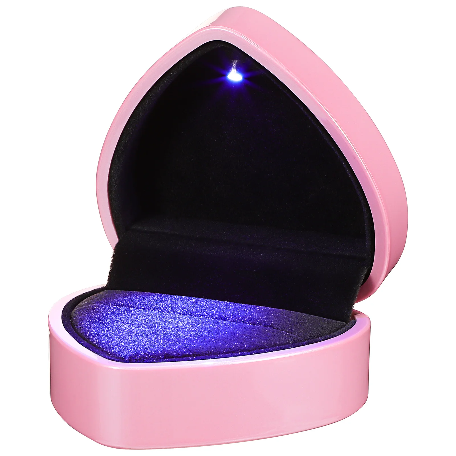 Коробка с кольцом в виде сердца, держатель для колец со светодиодной подсветкой для предложения, помолвки, свадьбы