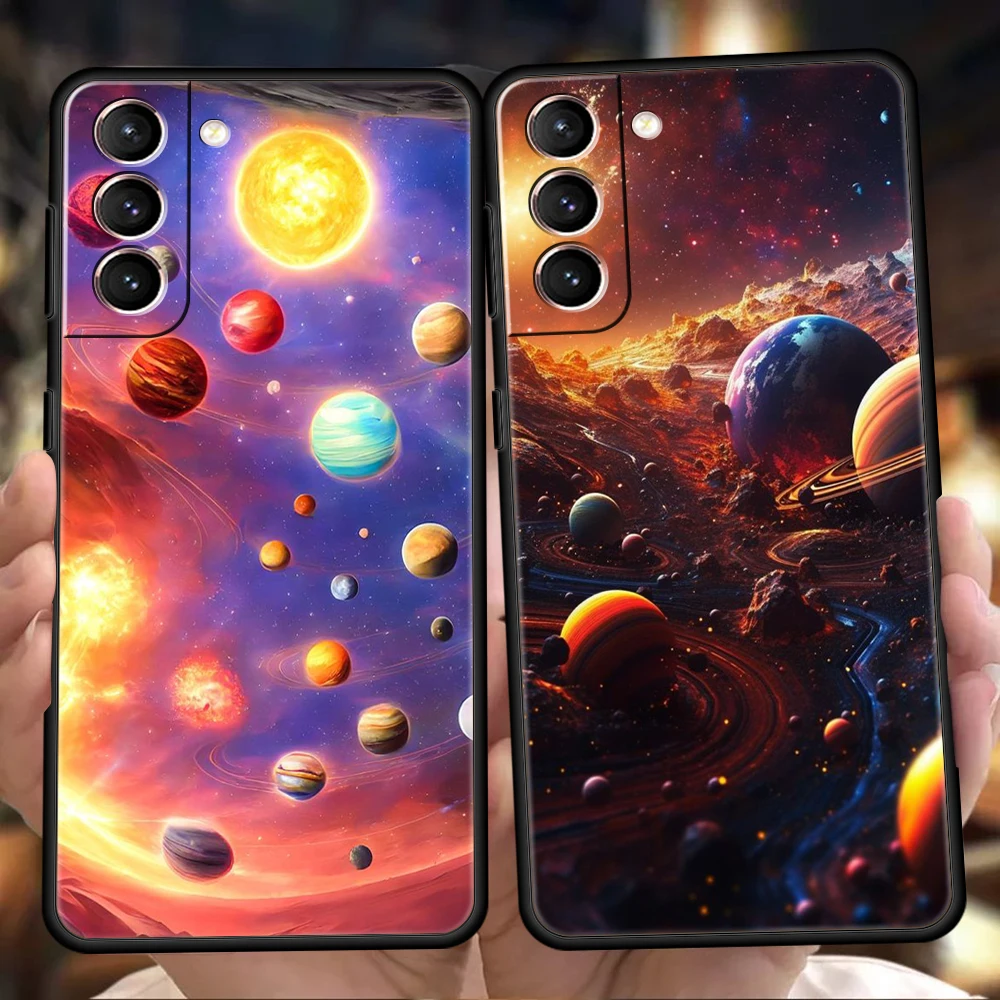 Космическая Планета Звезды Луна Чехол для Samsung Galaxy S23 S22 S20 S21 FE Ultra S10 S9 S8 S7 SDGE M22 M32 Plus 5G Силиконовый Чехол Для Телефона