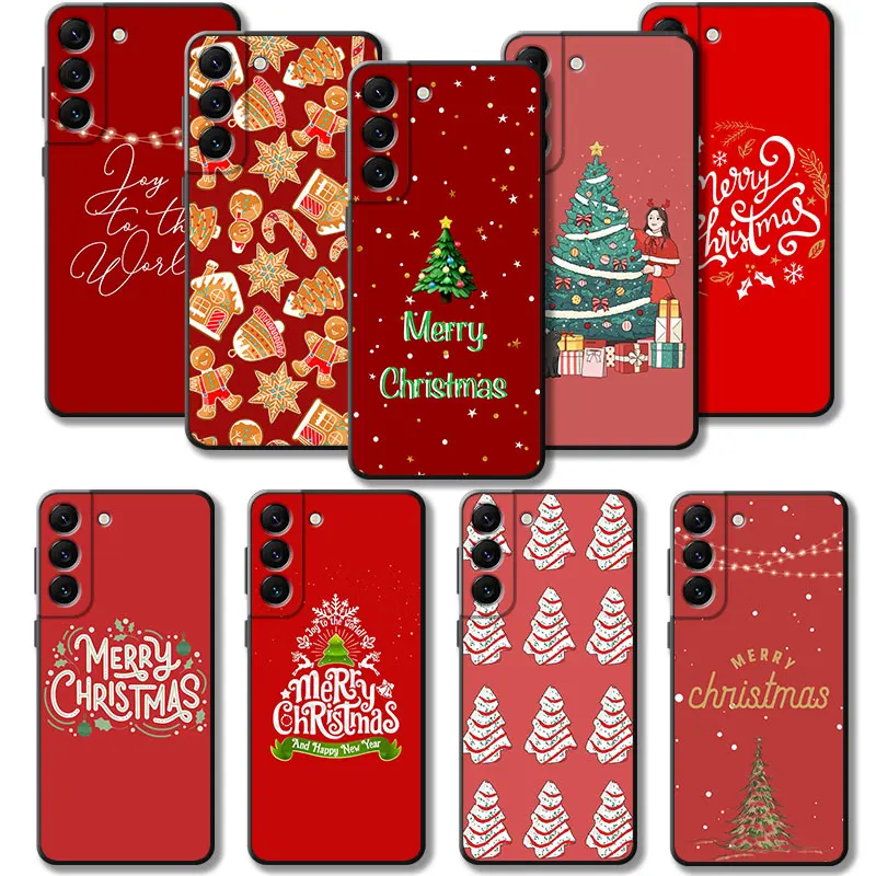 Красная Веселая Рождественская Елка Чехол Для Телефона Samsung Galaxy S23 S22 S21 S20 FE Ultra S10 S9 S8 Plus Note 20Ultra 10Plus Чехол