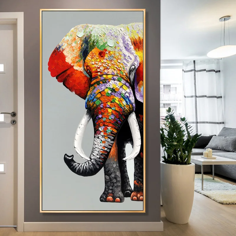 Красочные Африканские слоны Куадрос Холст Картина Дикое искусство Животные Скандинавия Плакаты и принты На стену для декора гостиной