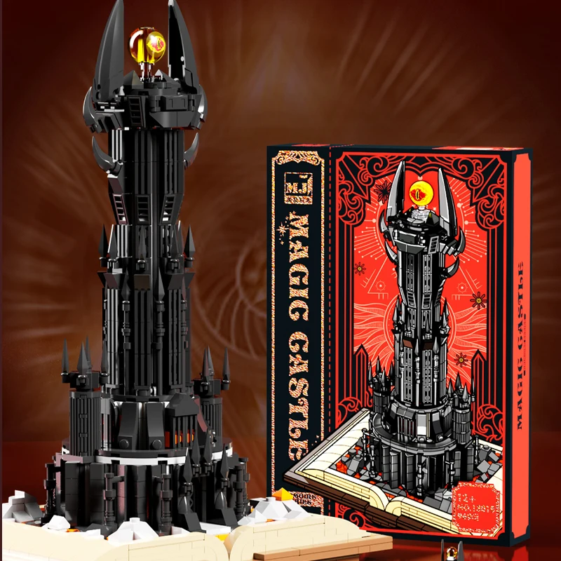 Креативная Черная Башня Волшебная Книга Строительный Блок Книга Экспертных Идей Кирпичи Темная Башня с Подсветкой 13018 Декор Игрушки Для Детей Подарки