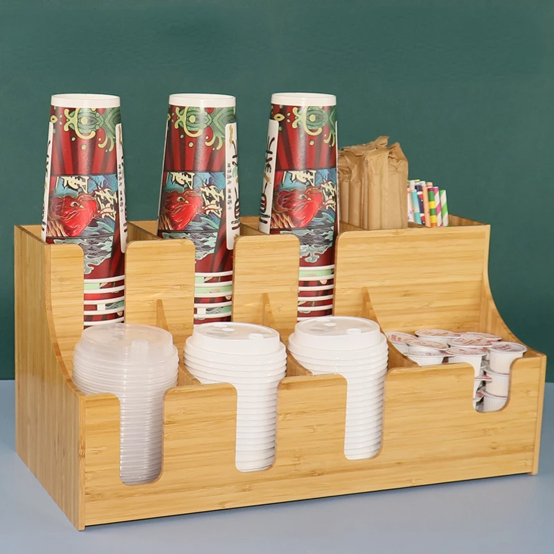 Креативный деревянный Подстаканник для кофе, молока и чая, Барная стойка для хранения Одноразовых бумажных стаканчиков, Коробка для хранения соломенных бумажных полотенец, Диспенсер