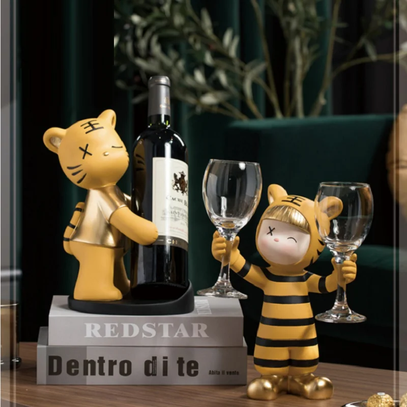 Креативный стеллаж для красного вина tiger, стеллаж для хранения, винный шкаф, украшения, роскошные, высококачественные подарки на новоселье