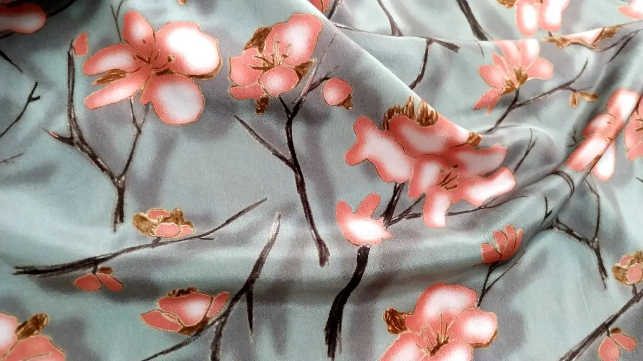 Крепдешин С Розовым Цветочным Принтом Шириной 138 см из Натурального 100% шелка Тутового дерева для пошива тюлевых рубашечных платьев для выпускного вечера, тюрбанов