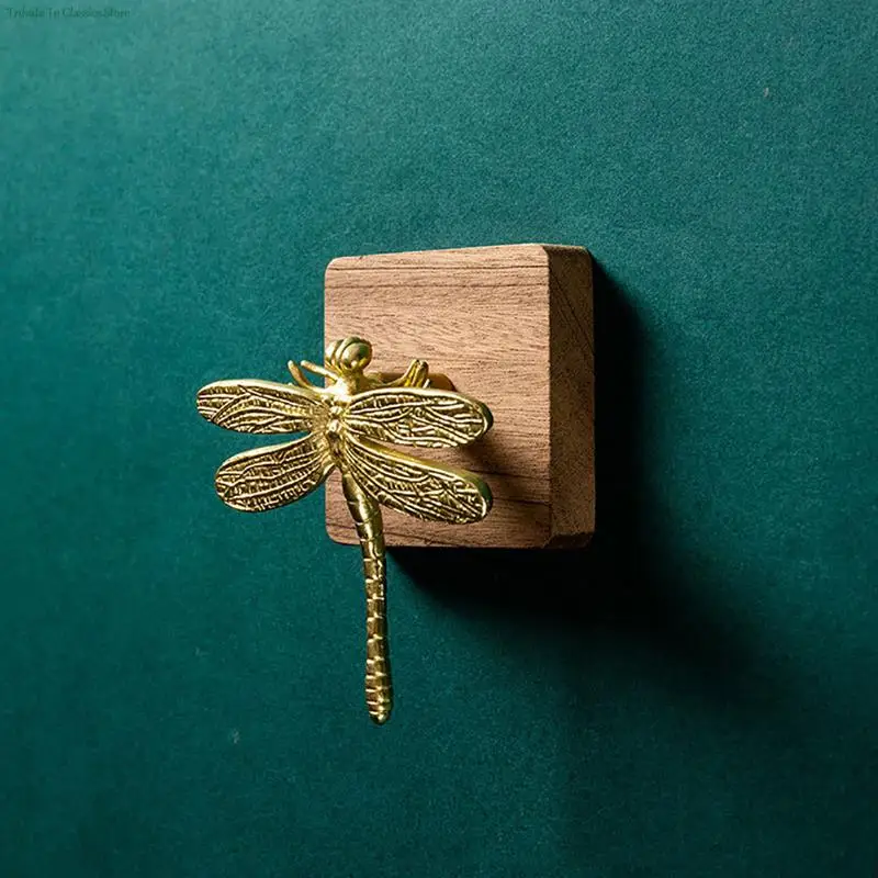 Латунная ручка в виде стрекозы, Простая дверная ручка ящика из золота Nordic, чистая медь, Оптом