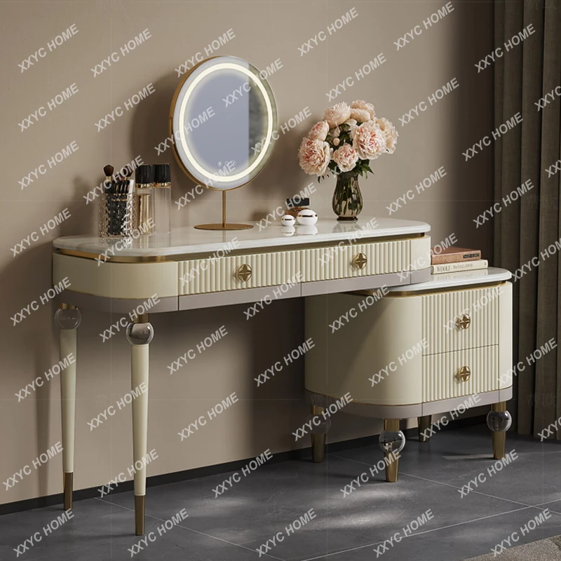 Легкий роскошный столик для макияжа, Мраморная модная мебель для спальни, встроенный комбинированный комод высокого класса