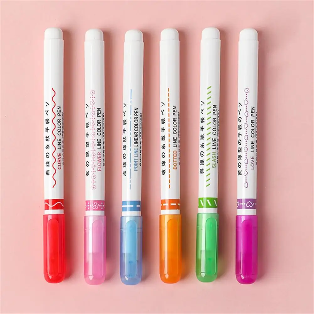Легко фиксируется Длительный срок службы Многоцветная ручка-маркер с роликовым наконечником в форме линии для подарка