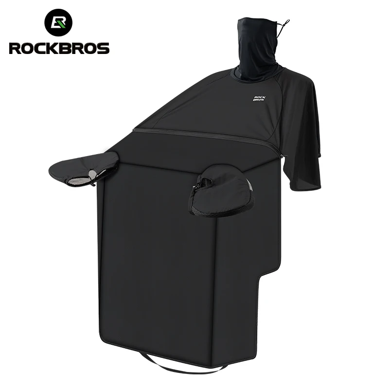 Летнее электромобильное пончо ROCKBROS, солнцезащитный козырек 2 в 1 и ветрозащитное пальто, водонепроницаемое складное дышащее пальто Унисекс