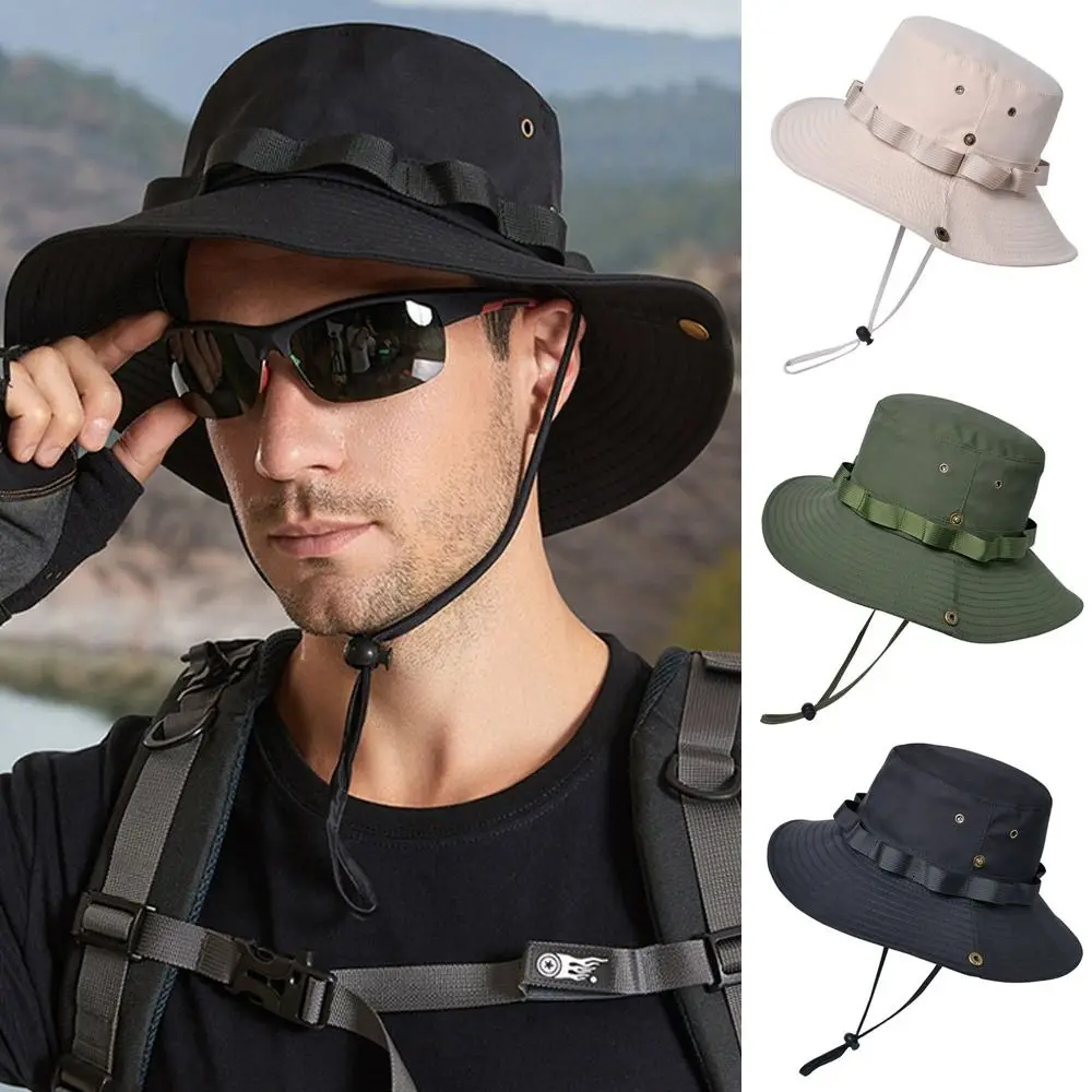 Летняя рыболовная походная кепка-ведро, солнцезащитная шляпа с широкими полями Boonie Hat