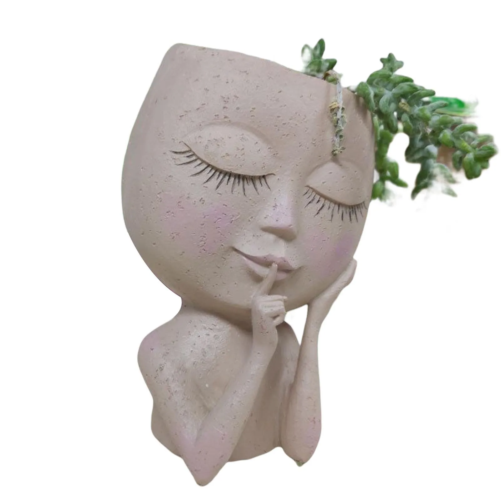 Лицо, цветочный горшок, кашпо на голову, кактус, кашпо для суккулентов с дренажным отверстием для озеленения или садового декора