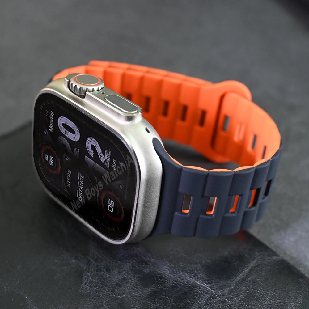 Магнитный Силиконовый Ремешок для Apple Watch Серии 9 8 7 6 5 4 Se 3 41 мм 40 мм 44 мм 42 мм 45 мм Ultra 2 49 мм Спортивный Браслет-Петля