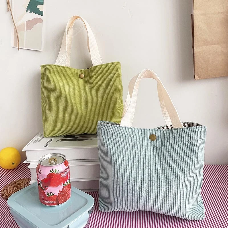 Маленькая холщовая женская сумка-тоут, однотонная женская сумка для ланча, модные сумки для покупателей, тканевые сумки для личного офиса, сумки для бенто