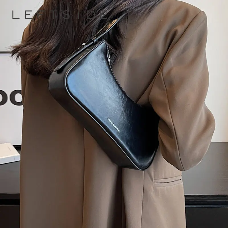 Маленькие Милые женские сумки через плечо для подмышек слева Трендовый дизайн 2023 года Кожаные сумки и кошельки Y2K Silver Hand Bag